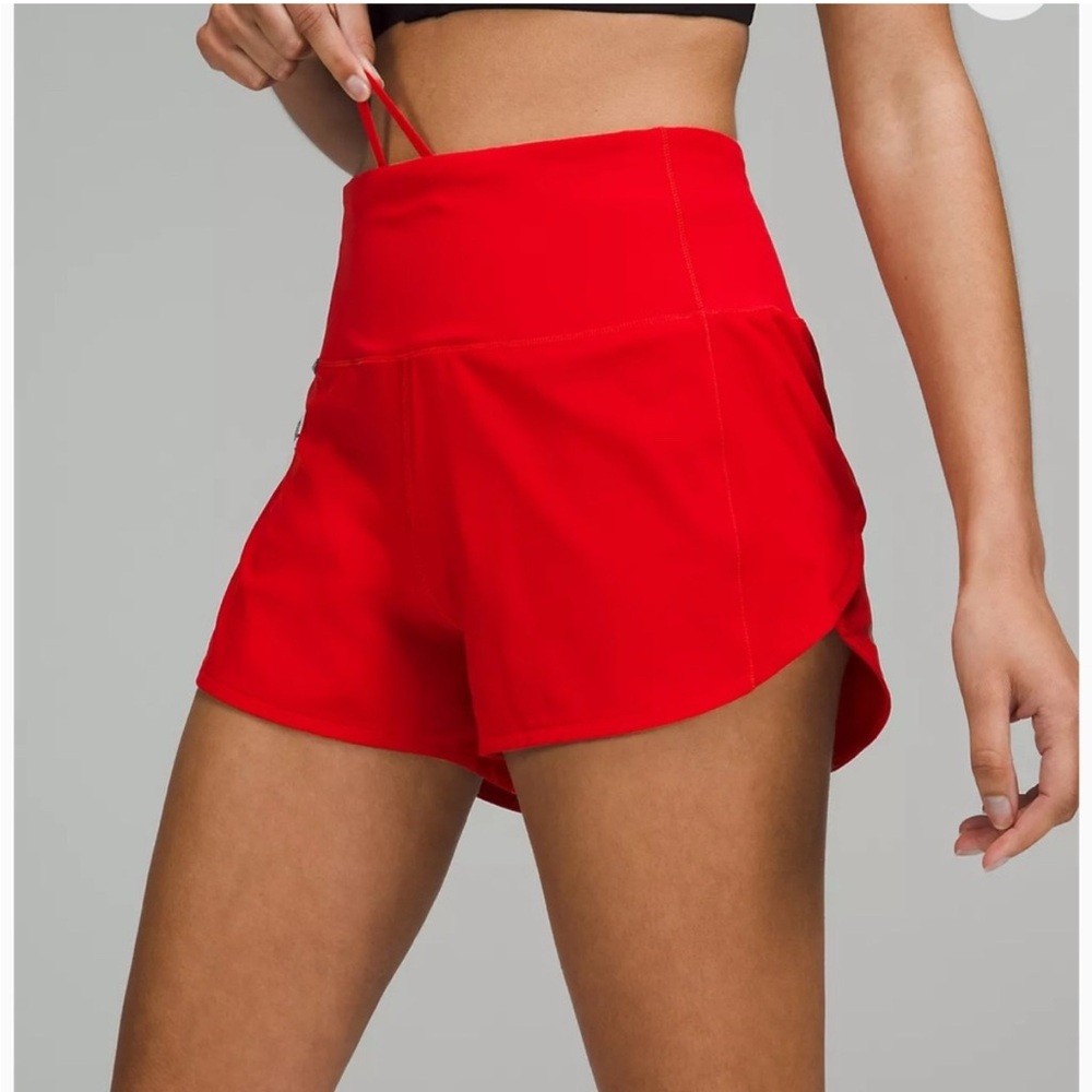 Lululemon Athletica Red Athletic Shorts for Versatile Comfort - Picture 2 of 4